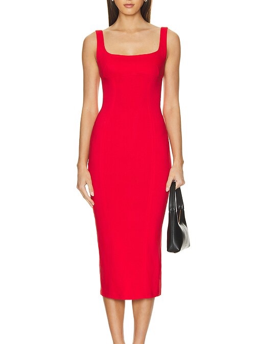 Astr Anthia Red Midi Dress